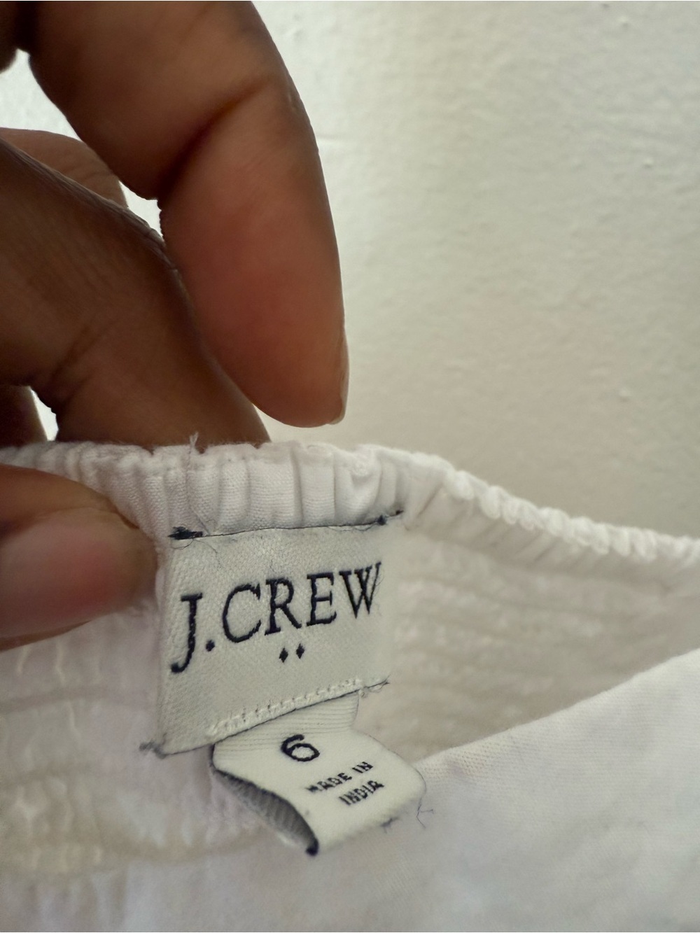 J Crew White Sundress with Navy Trim - Picture 7 of 8